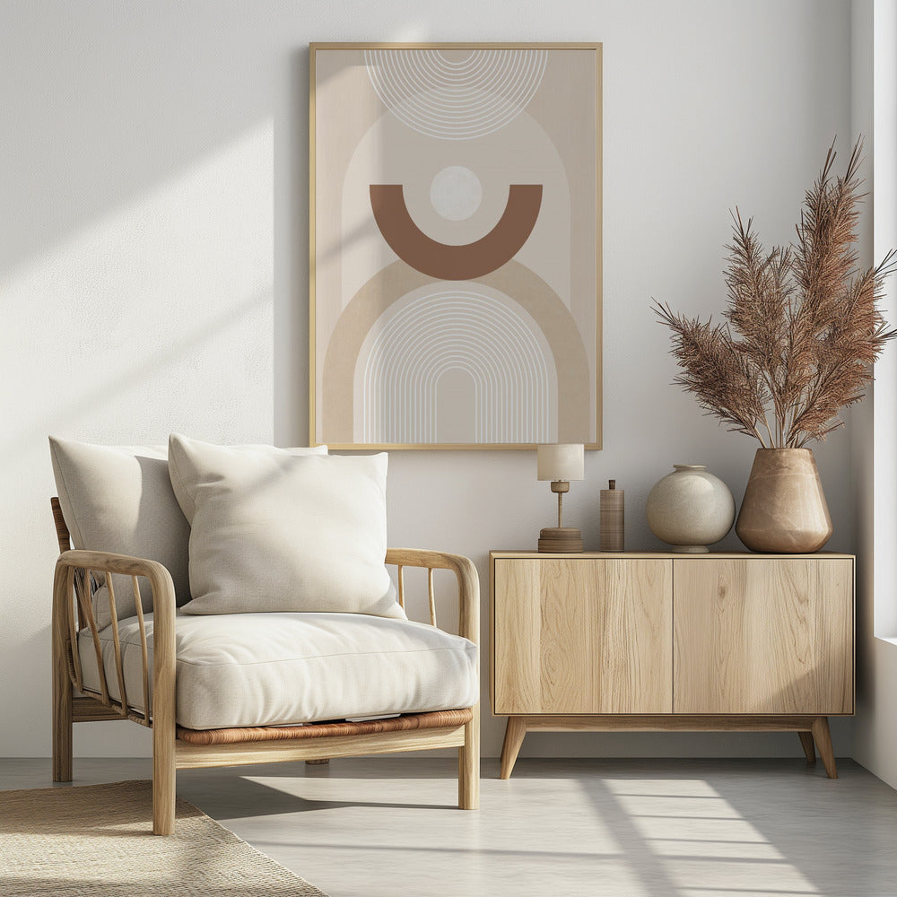 Beige Mid Century Poster No.1 - Poster / Art Print - interiör