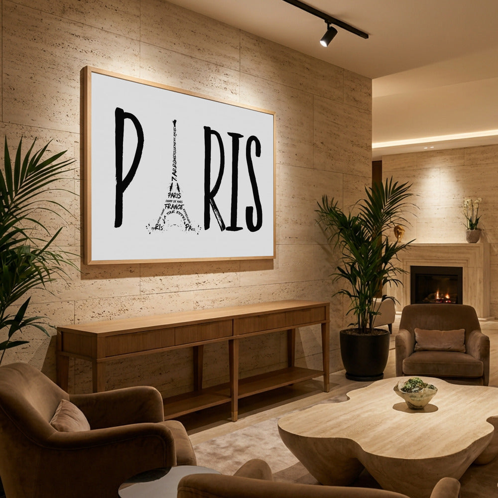 PARIS Typography - Poster / Art Print - interiör