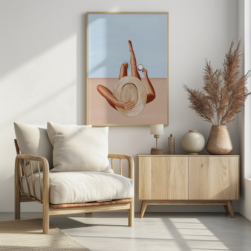 Poolside Girl - Poster / Art Print - interiör