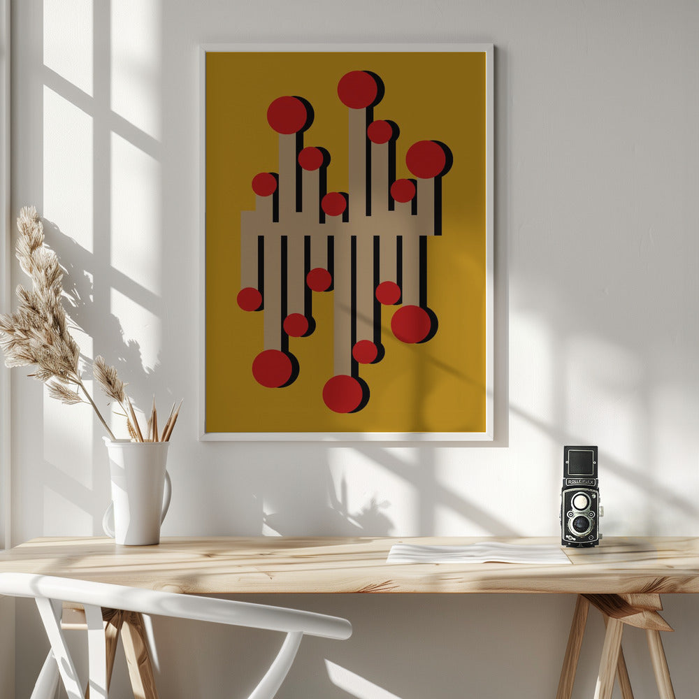 The 1968 Telephonist Mustard - Poster / Art Print - interiör