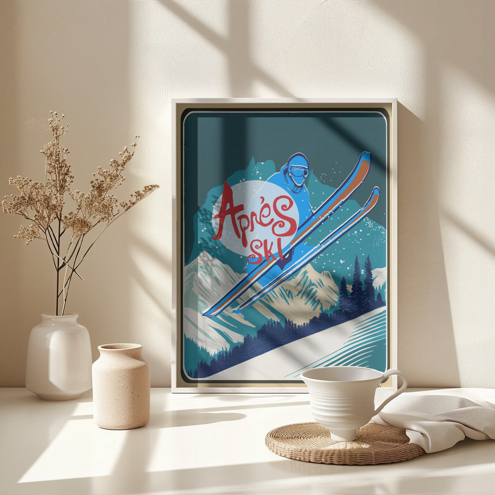 Winter Tourism: Vintage Ski Apres Ski Poster - Poster / Art Print - interiör