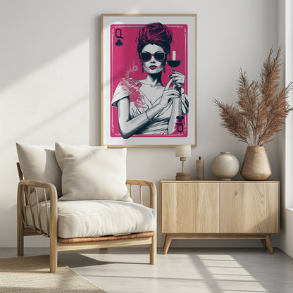 Queen of Clubs - Poster / Art Print - interiör