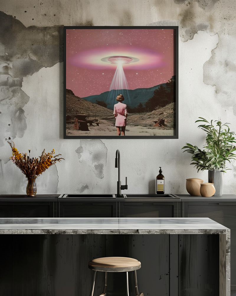 Beam Me Up Barbie 2 Collage Art - Poster / Art Print - interiör