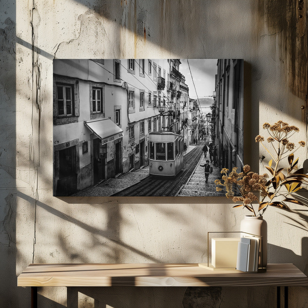 Tram in Lisbon - Poster / Art Print - interiör