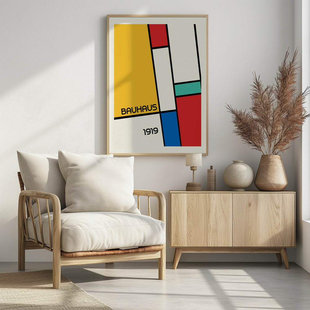 Bauhaus Geometric Design Retro - Poster / Art Print - interiör