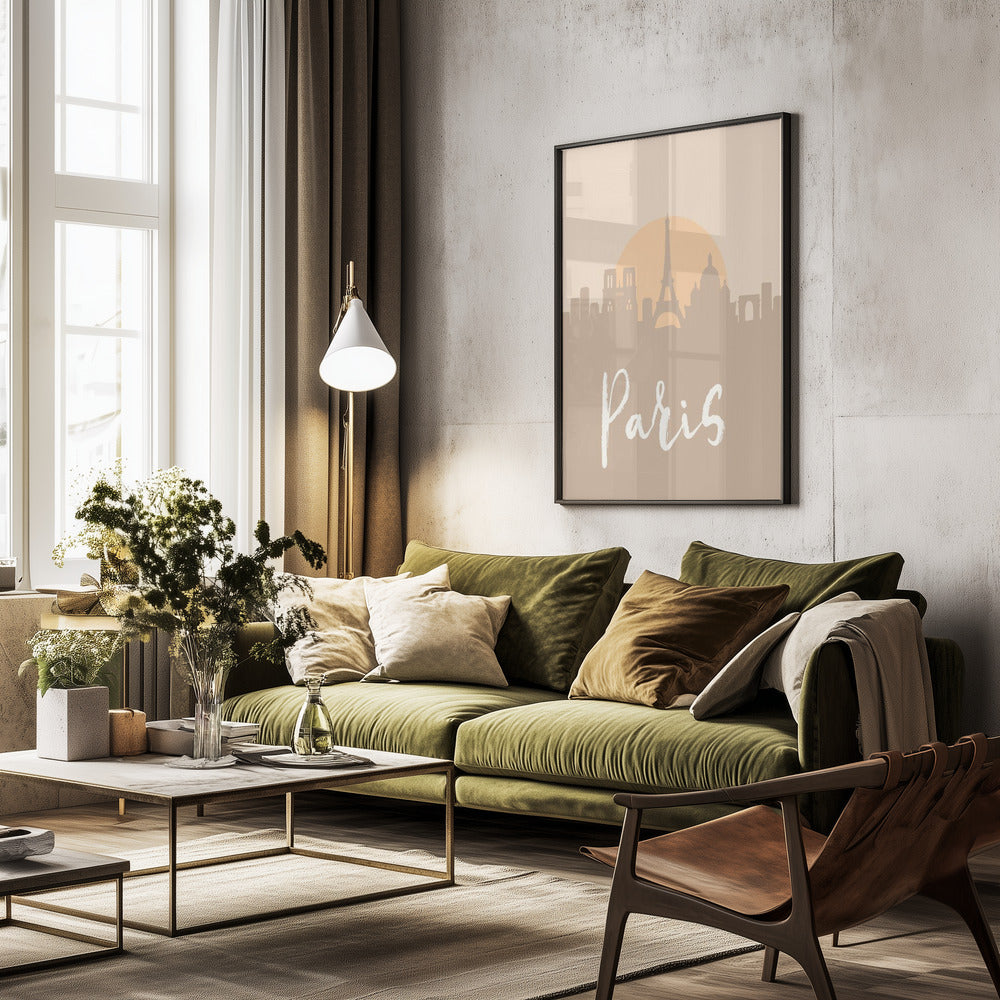 Skyline Earth Tone 2 64 - Poster / Art Print - interiör