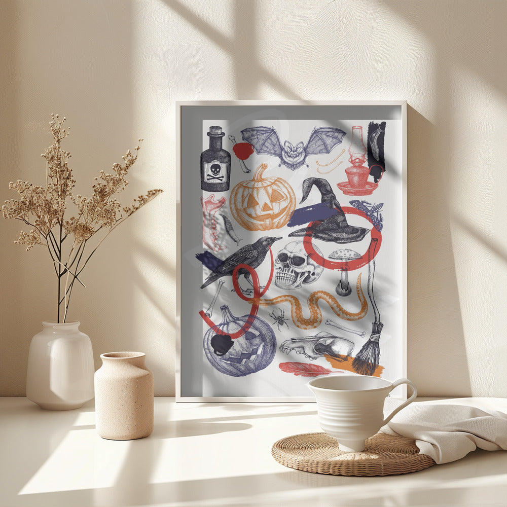 Halloween Collage Art - Poster / Art Print - interiör
