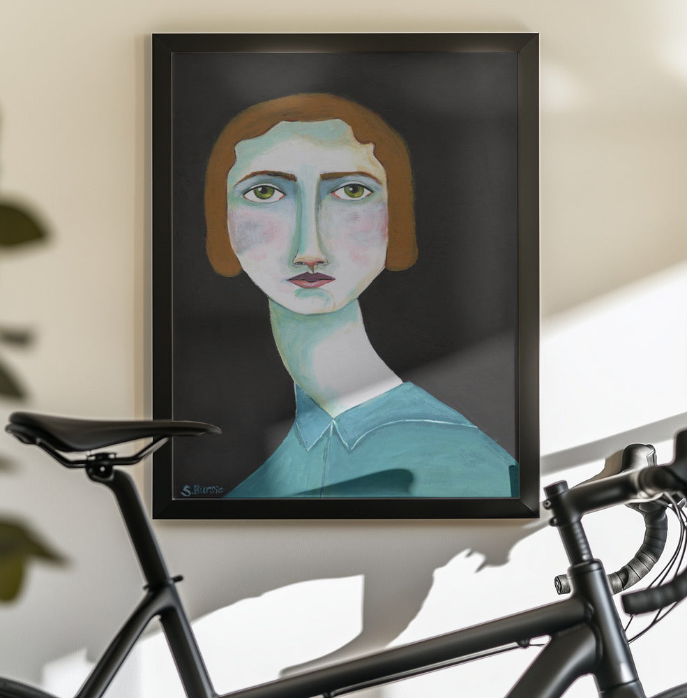 Vintage Lady Looking - Poster / Art Print - interiör