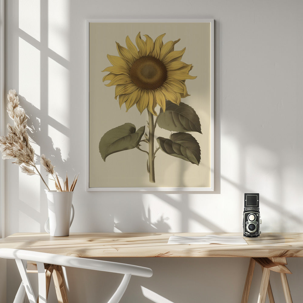 Vintage Sunflower - Poster / Art Print - interiör