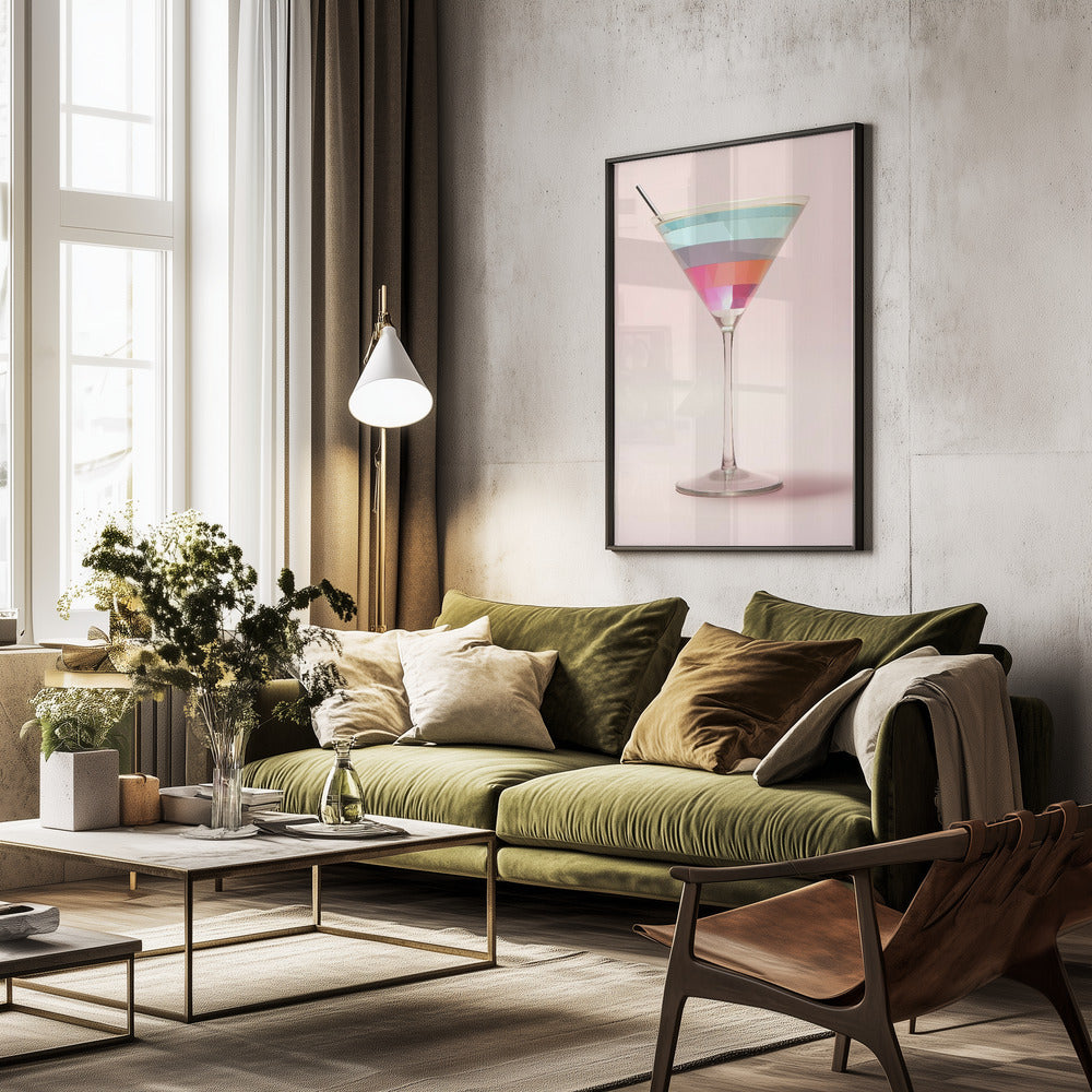 Striped Martini - Poster / Art Print - interiör