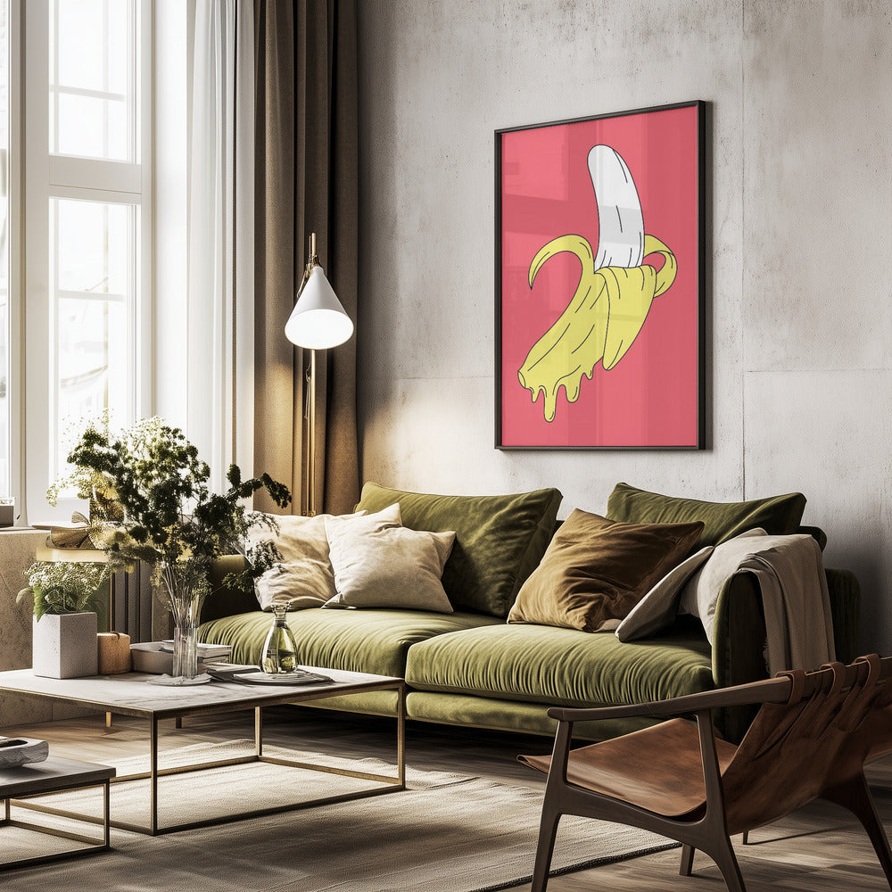 Melting Pink Banana - Poster / Art Print - interiör
