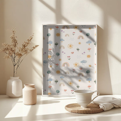 Seasonal Stickers Pattern - Poster / Art Print - interiör