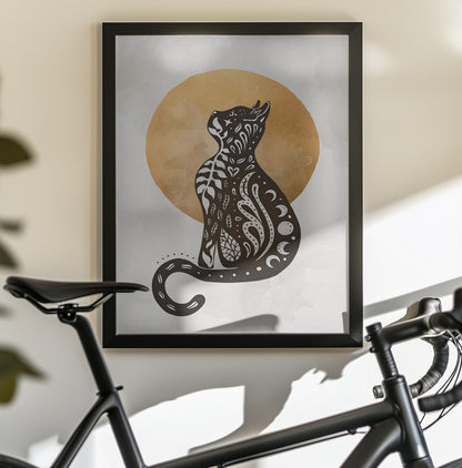 Mystic Moon Cat - Poster / Art Print - interiör