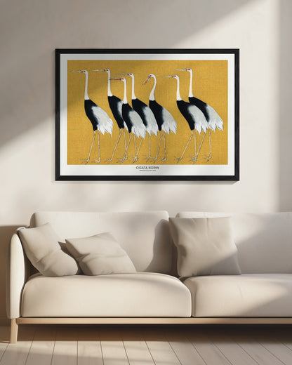 Japanese Red Crown Crane - Poster / Art Print - interiör