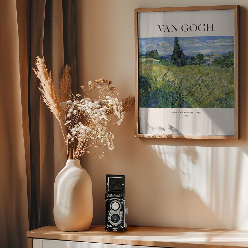 Green Wheat Field With Cypress (1889) Van Gogh - Poster / Art Print - interiör