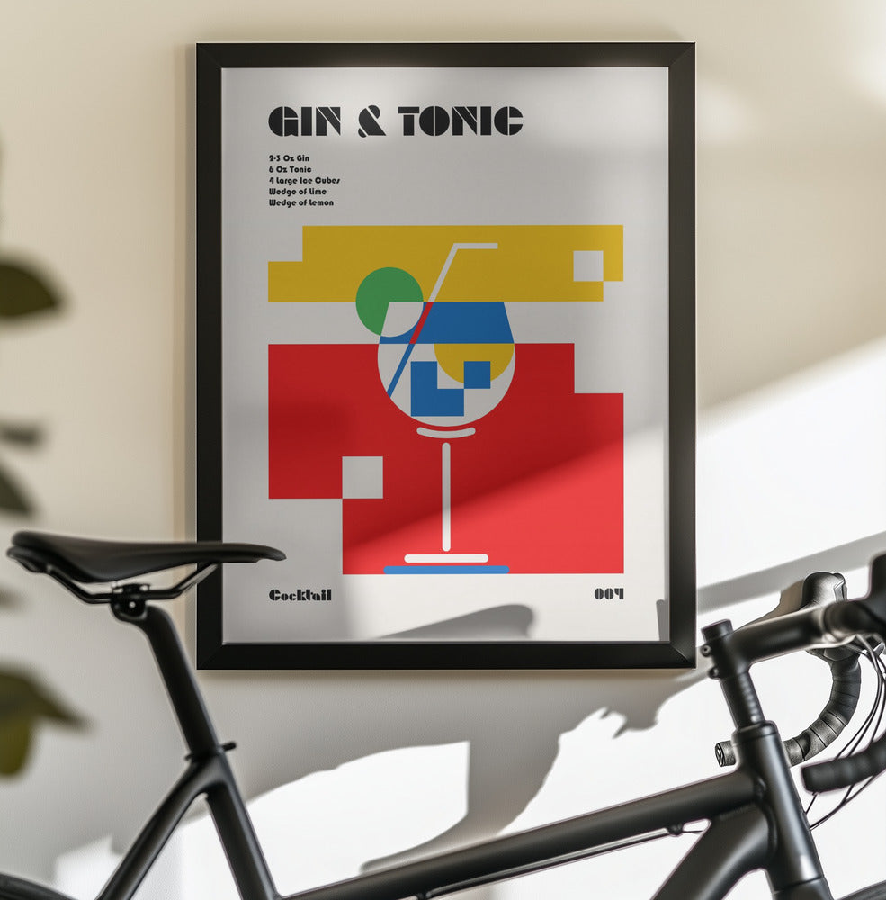 Gin & Tonic Bauhaus Cocktail - Poster / Art Print - interiör