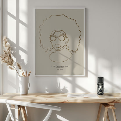 Woman face with glasses - Poster / Art Print - interiör