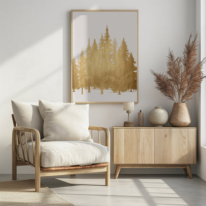 Tannenwald (gold) - Poster / Art Print - interiör