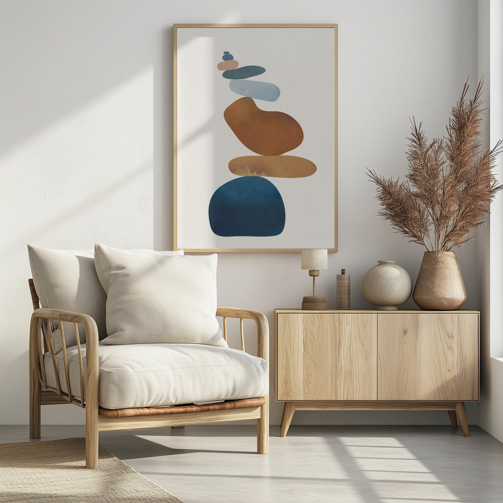 Colorful Stone Balance - Poster / Art Print - interiör