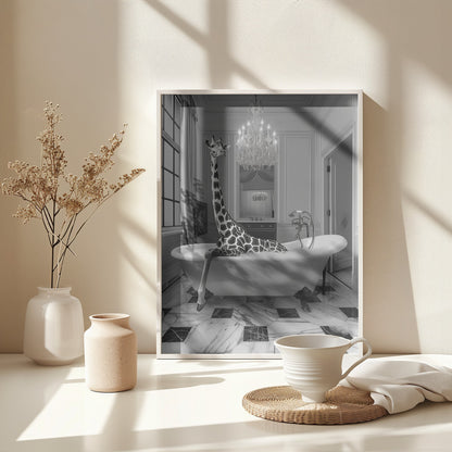 Giraffe Glam Soak - Poster / Art Print - interiör