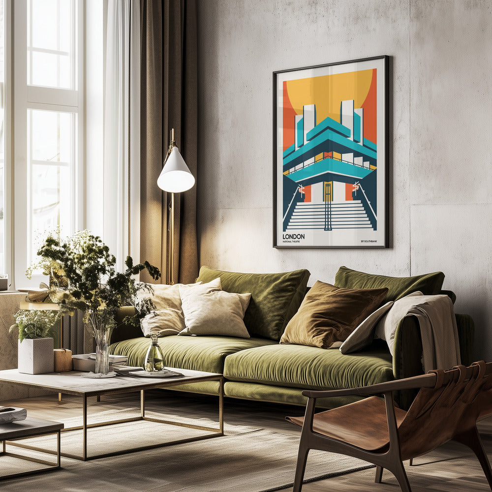 London BFI Southbank Brutalist Architecture - Poster / Art Print - interiör