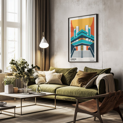 London BFI Southbank Brutalist Architecture - Poster / Art Print - interiör