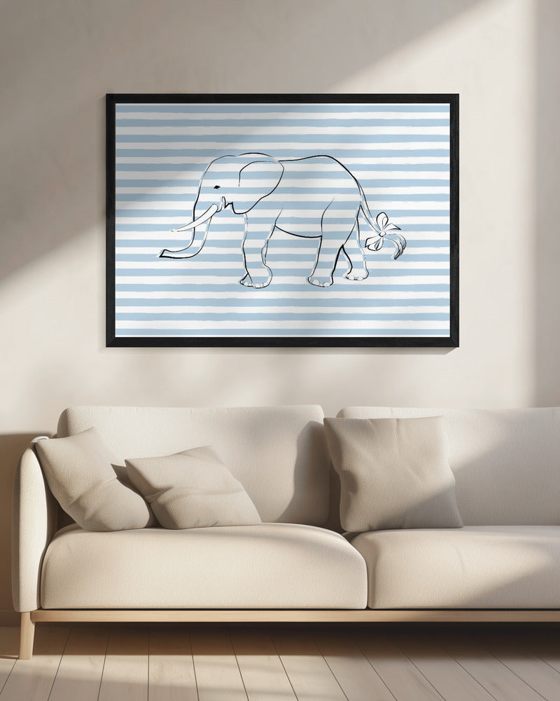 Stripe Elephant - Poster / Art Print - interiör