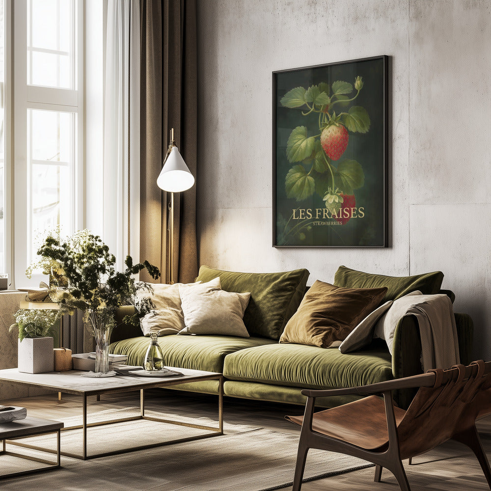 Les Fraises - Strawberries - Poster / Art Print - interiör