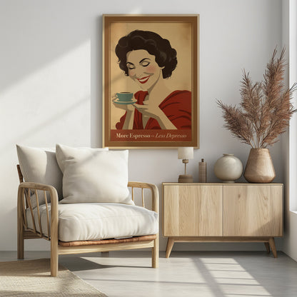 More Espresso - Less Depresso - Poster / Art Print - interiör