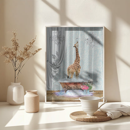Giraffe & Bubbles - Poster / Art Print - interiör