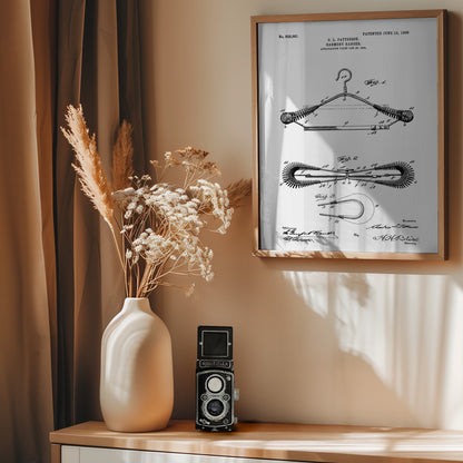 Garment Hanger Patent 1906 - Poster / Art Print - interiör