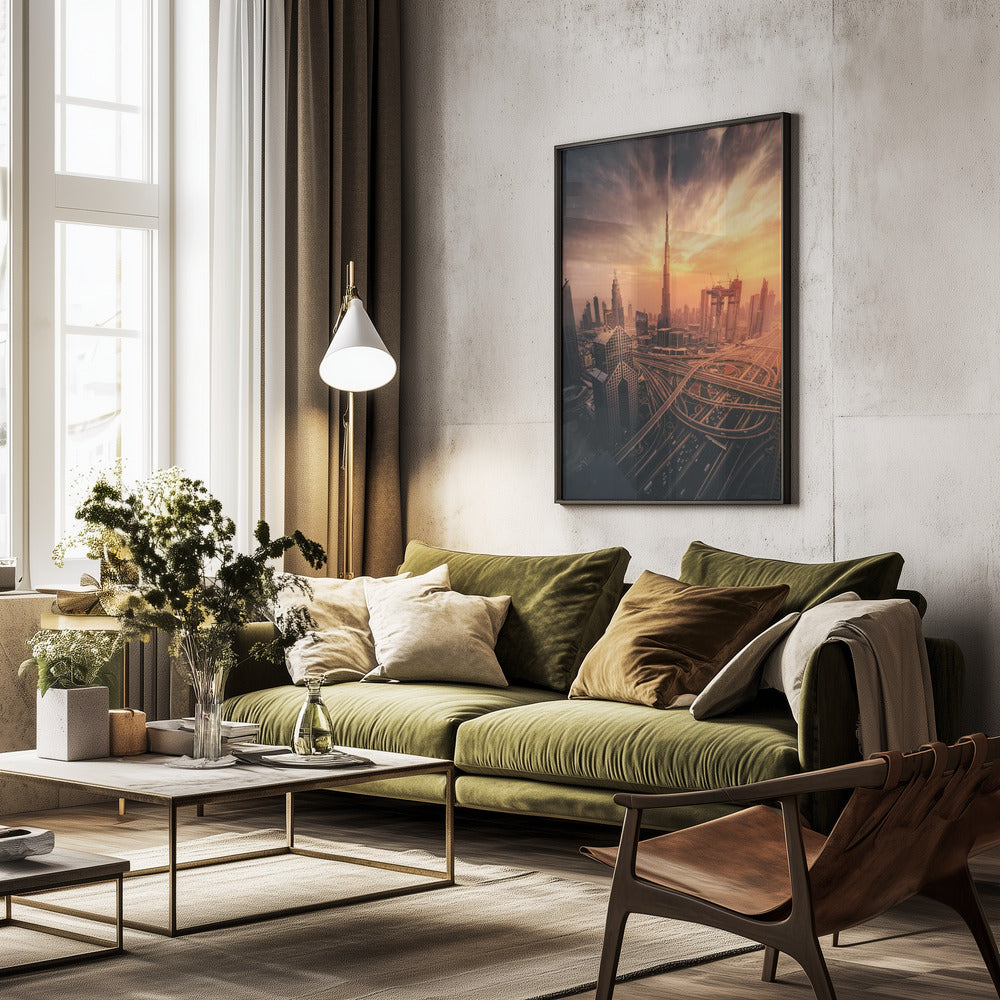 Dubai's Fiery sunset - Poster / Art Print - interiör