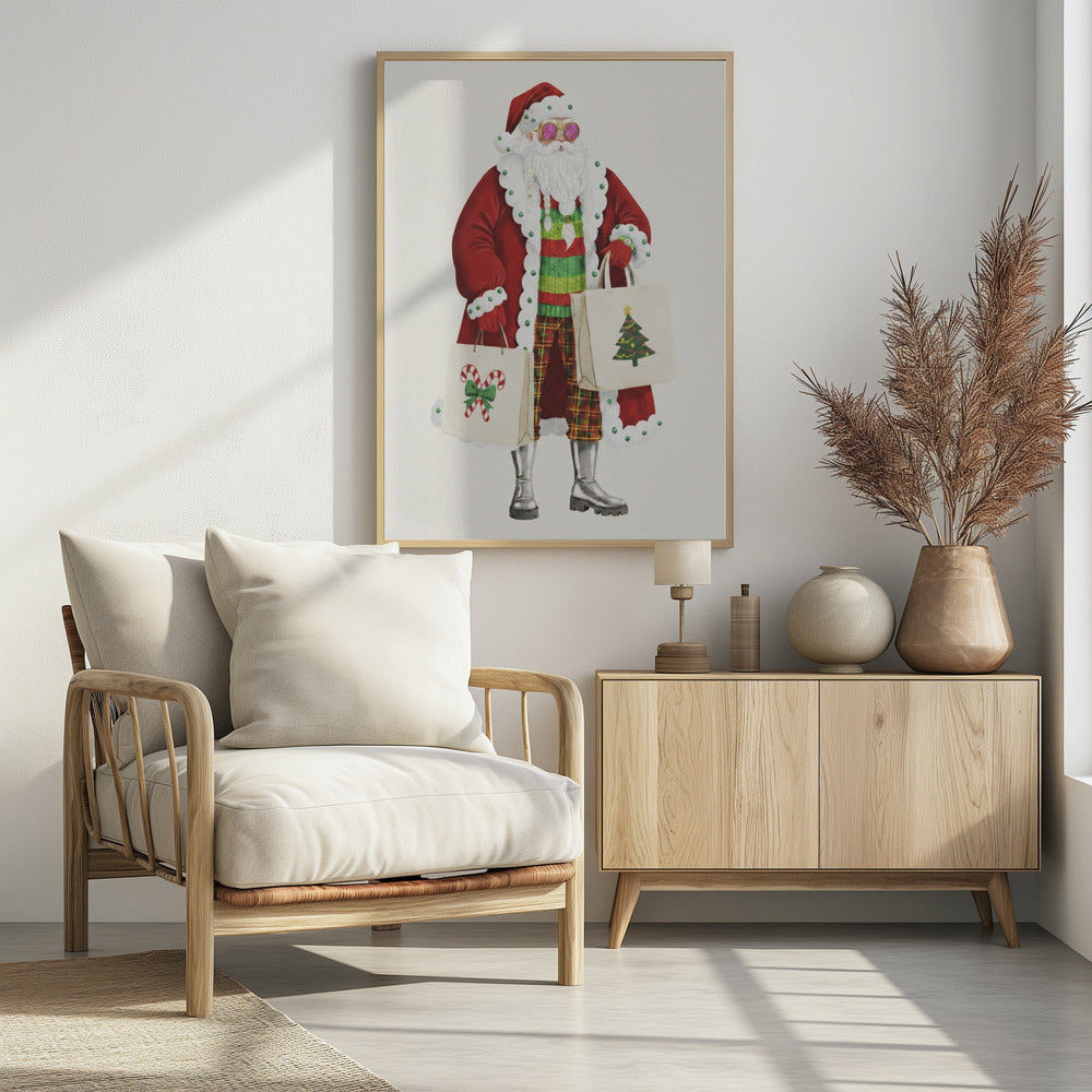Santa Goes Shopping - Poster / Art Print - interiör