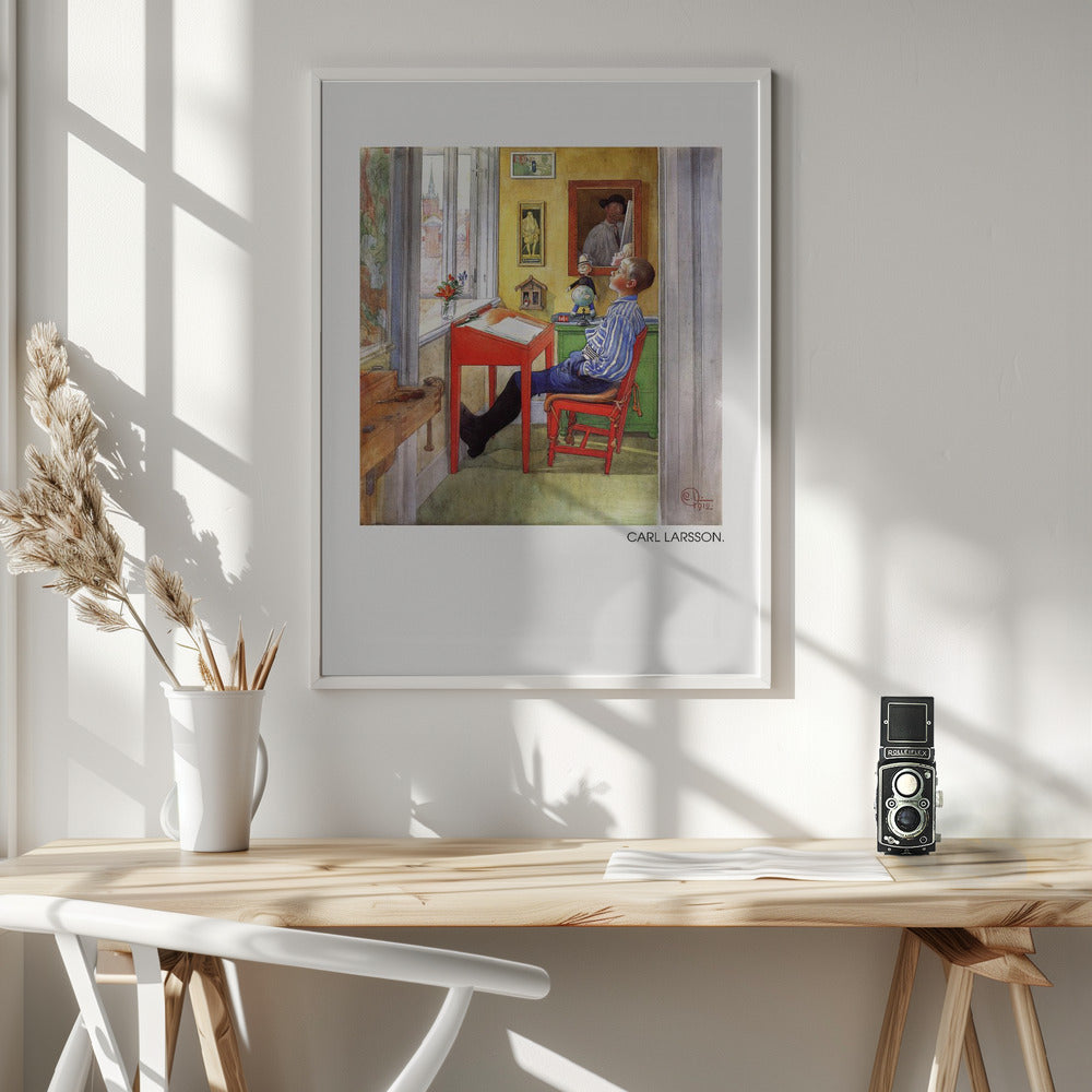 Esbjorn Doing His Homework - Poster / Art Print - interiör