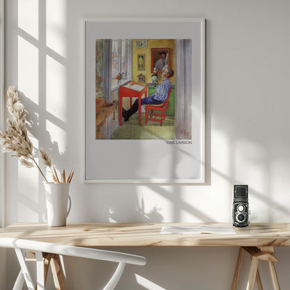 Esbjorn Doing His Homework - Poster / Art Print - interiör