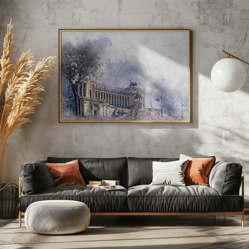 Rome Italy Watercolor Art (1) - Poster / Art Print - interiör
