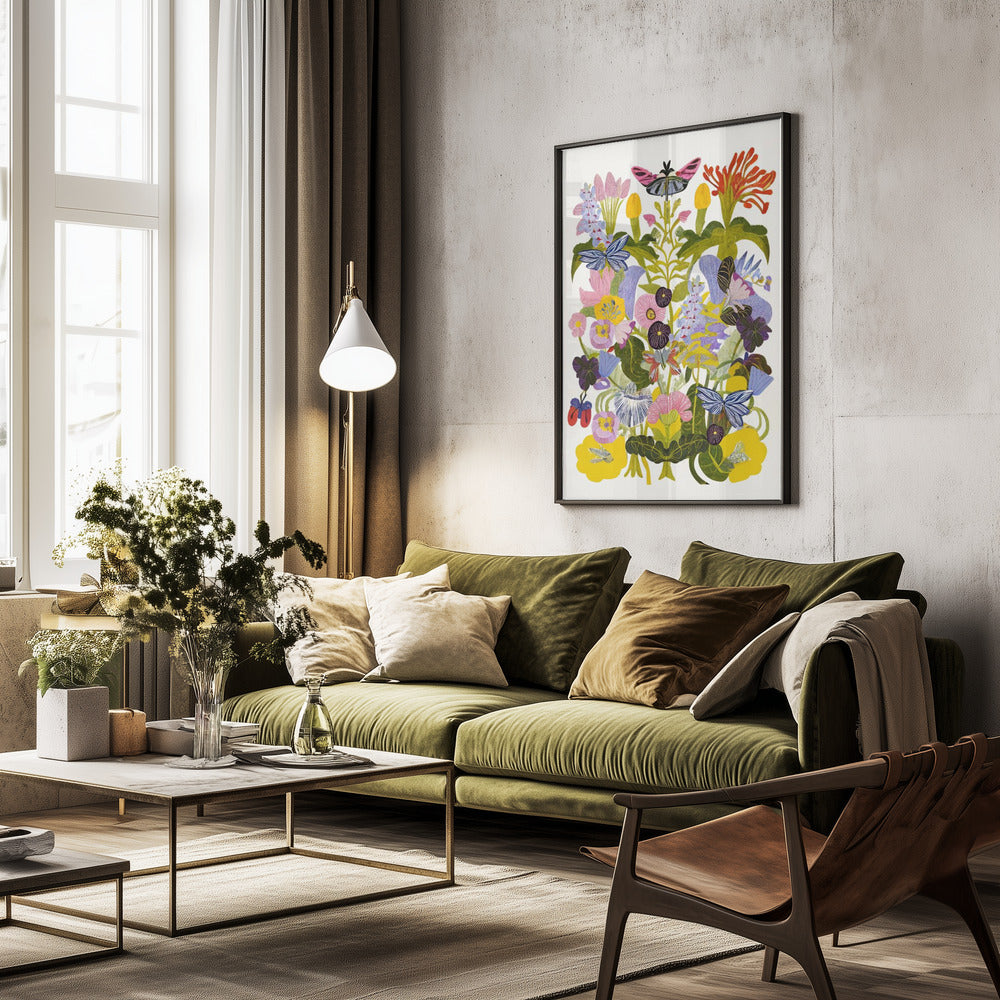 Abstract Autumn Floral - Poster / Art Print - interiör