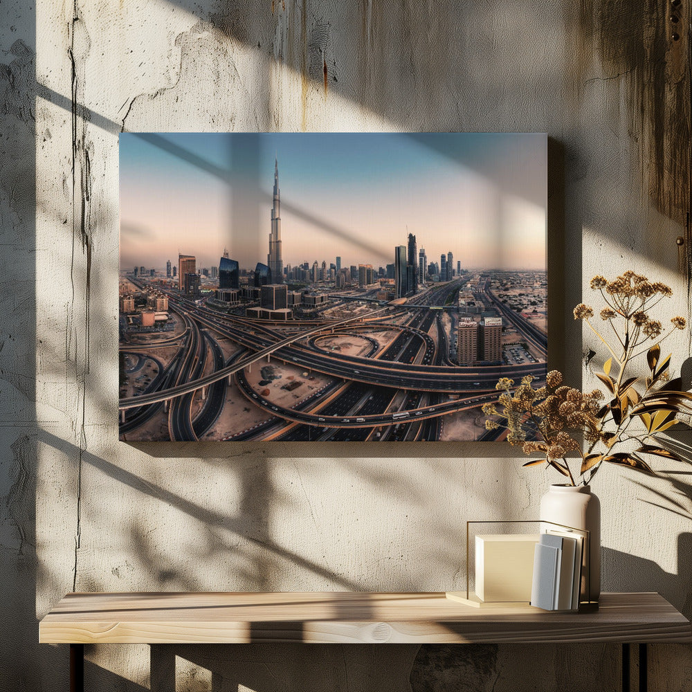 Dubai Skyline Panorama - Poster / Art Print - interiör