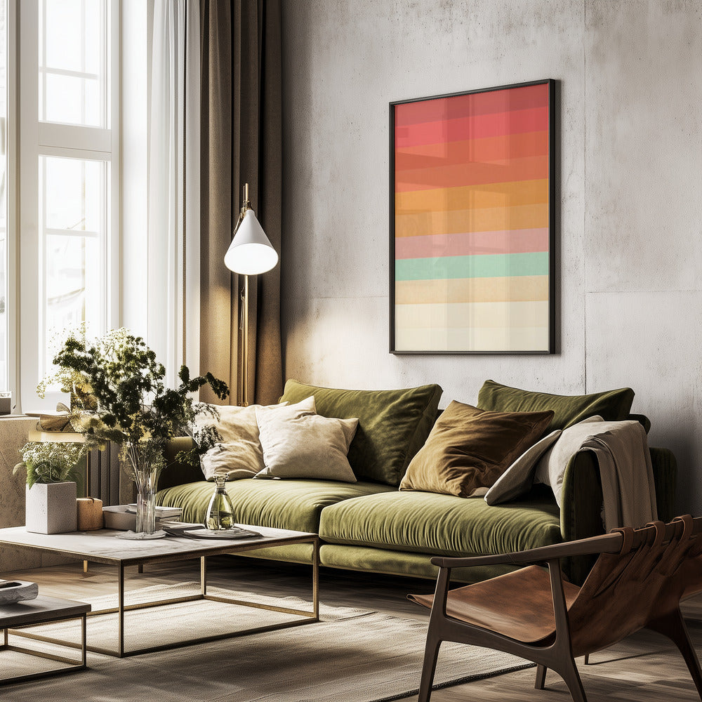 Rainbow Chevrons - Poster / Art Print - interiör