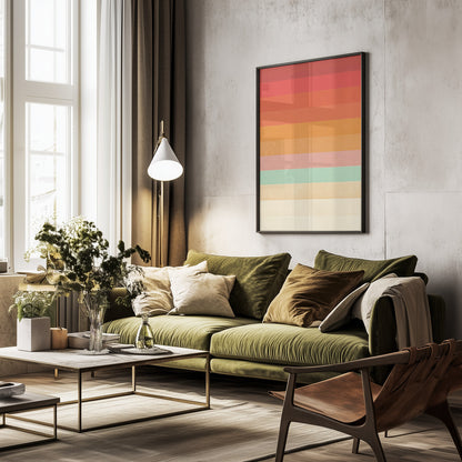 Rainbow Chevrons - Poster / Art Print - interiör