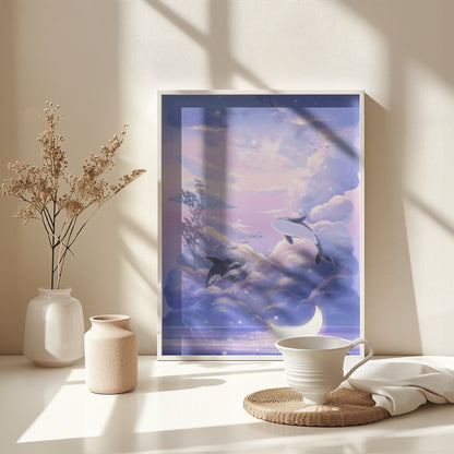 Fantasy Beautiful Whale - Poster / Art Print - interiör