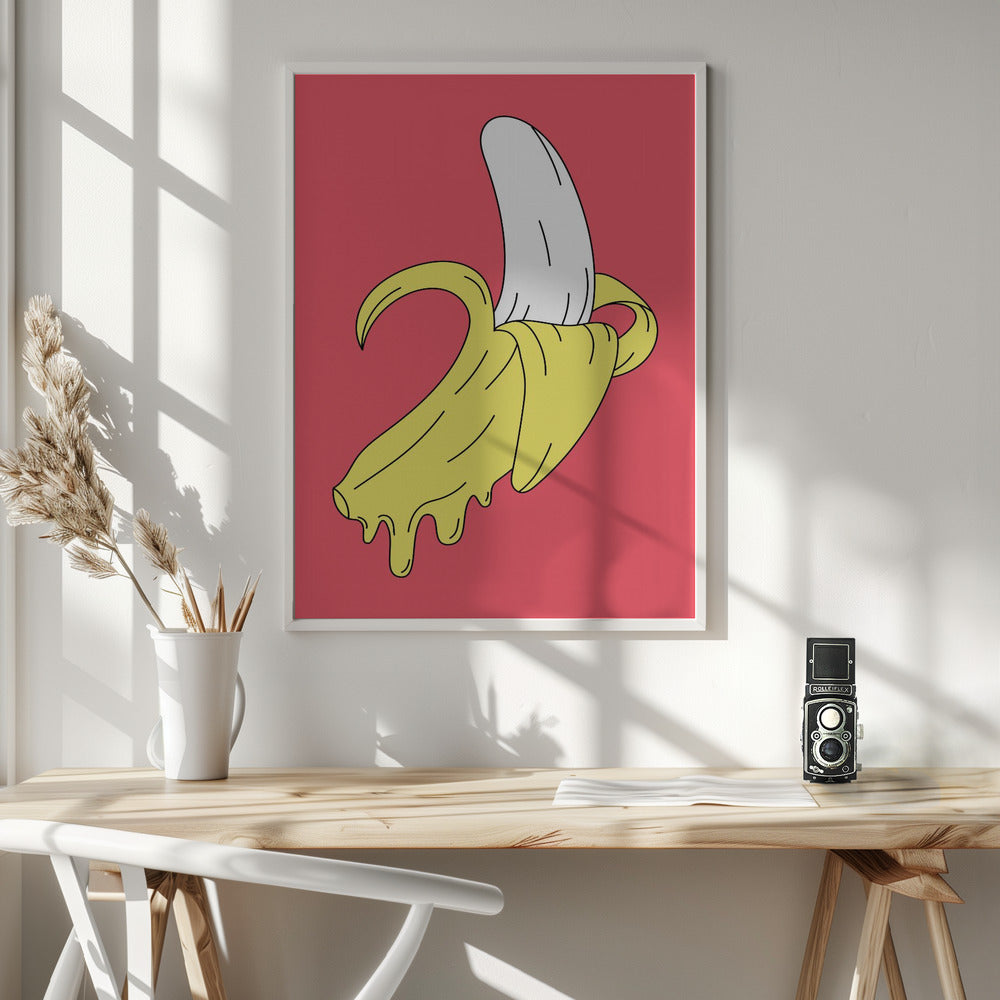Melting Pink Banana - Poster / Art Print - interiör