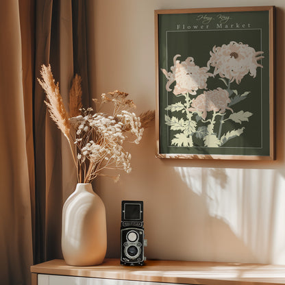 Flower Market Hong Kong Chrysanthemum - Poster / Art Print - interiör