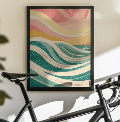 Abstract Sea Waves - Poster / Art Print - interiör