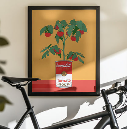 Campbells Soup Tomato Plant Retro Illustration - Poster / Art Print - interiör