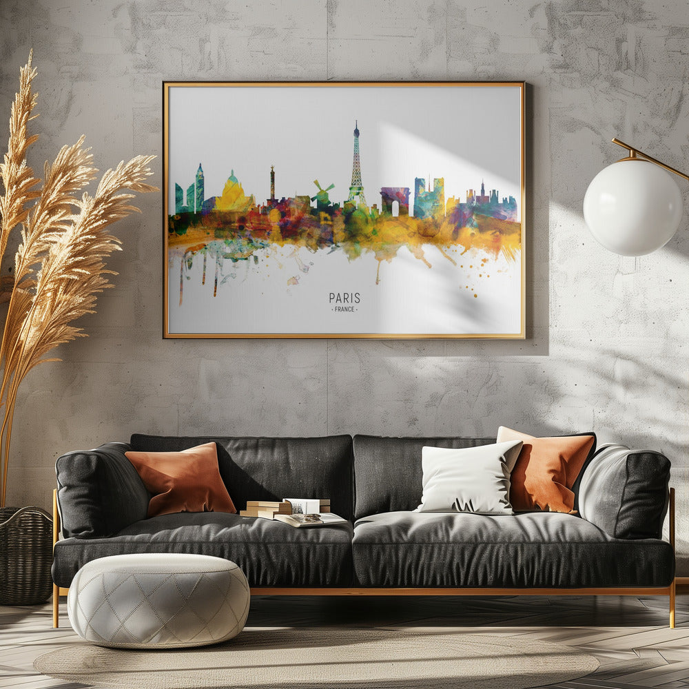 Paris France Skyline - Poster / Art Print - interiör