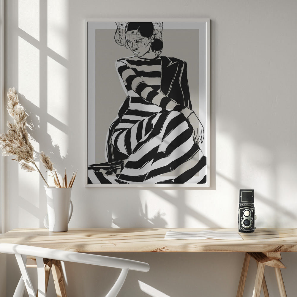 Striped Dress - Poster / Art Print - interiör