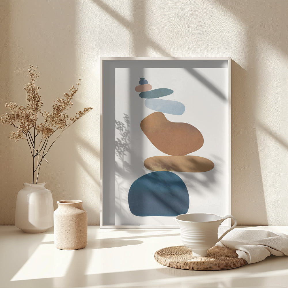 Colorful Stone Balance - Poster / Art Print - interiör