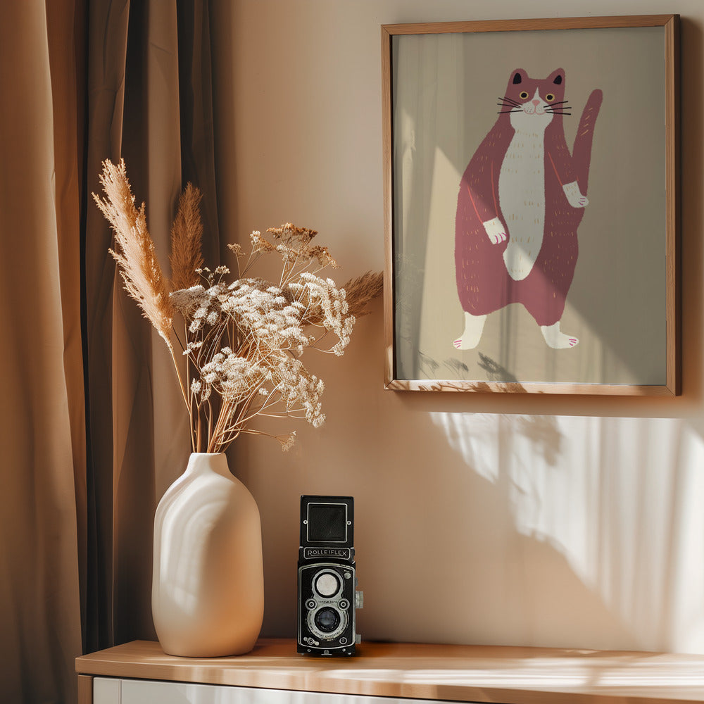 Brown and white cat - Poster / Art Print - interiör