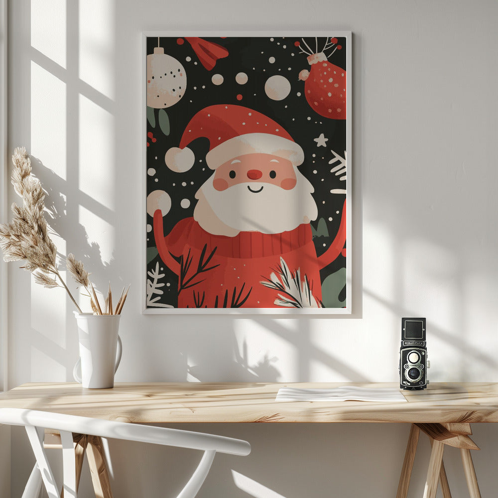 Happy Santa - Poster / Art Print - interiör